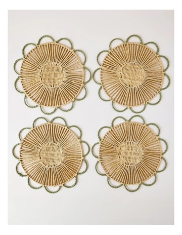 Garden Party Flower String Placemat Set of 4 in Natural