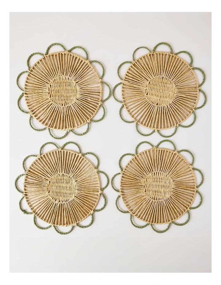 Garden Party Flower String Placemat Set of 4 in Natural image 1