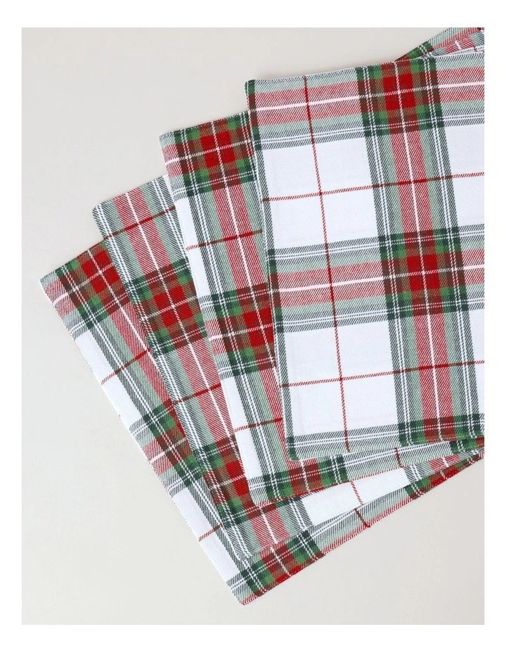 Tartan Placemat Set of 4 in White image 2