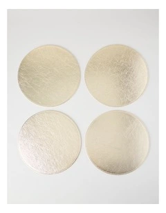 Metallic Set of 4 Round Placemats in Champagne