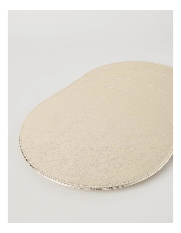Metallic Set of 4 Round Placemats in Champagne image 2