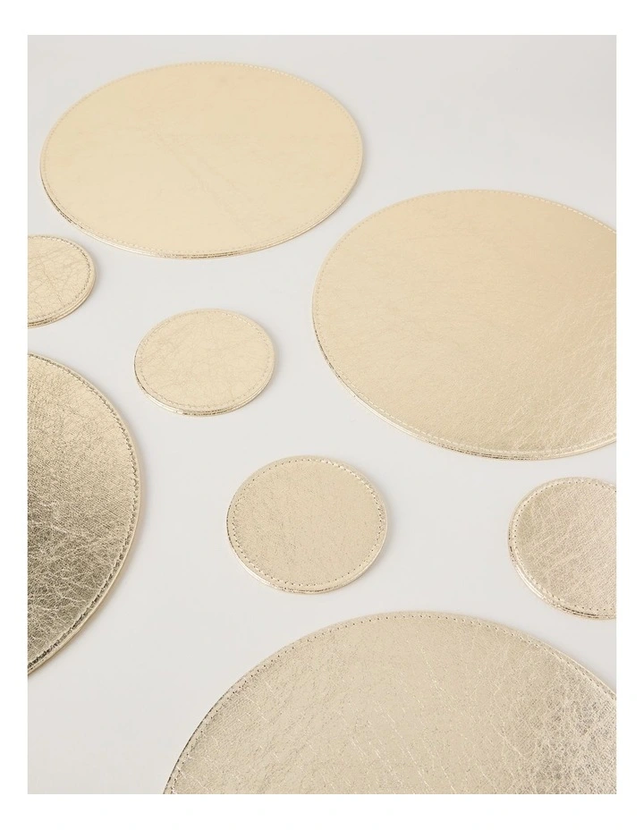 Metallic Set of 4 Round Placemats in Champagne image 4
