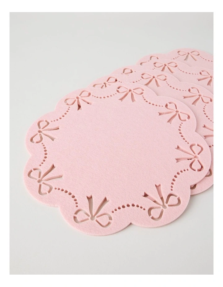 Luxe Bow Placemat Set of 4 35cm in Pink image 3
