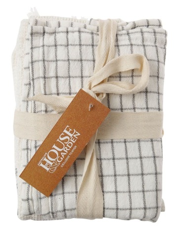 6 Tea Towels, Beige Casabella Pack Of 6 Tea Towels Dish Cloths Highly Absorbent With Striped And Textured Design