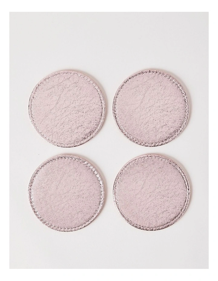 Metallic Coaster Set of 4 in Pink image 1