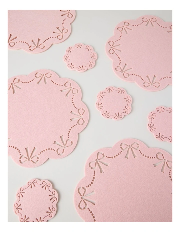 Bow Coaster Set of 4 13cm in Pink image 4