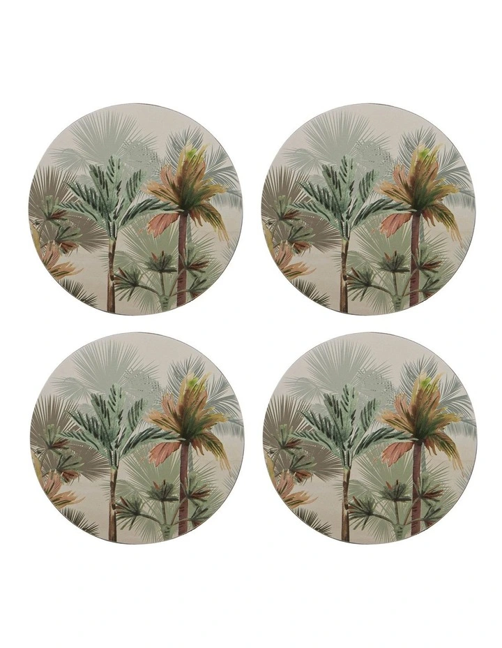 Hardboard Panama Round Coaster 4 Pack in Grey image 1