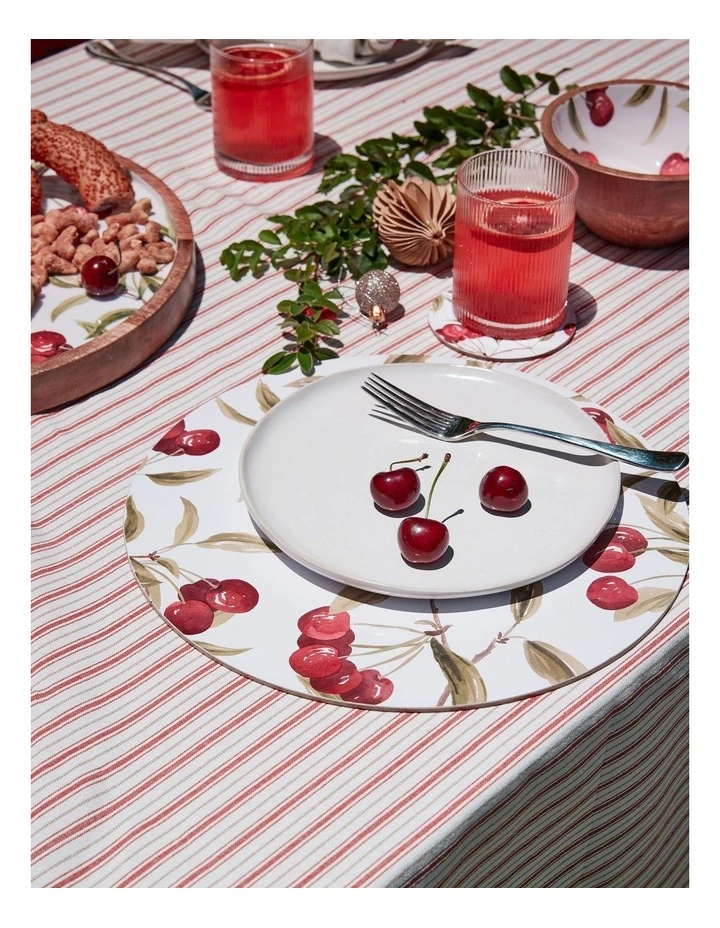 Cherry Hard Placemat Set of 4 in Multi image 3