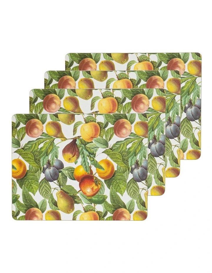 Vintage Fruits Hardboard Placemats Pack Of 4 in Multi image 1