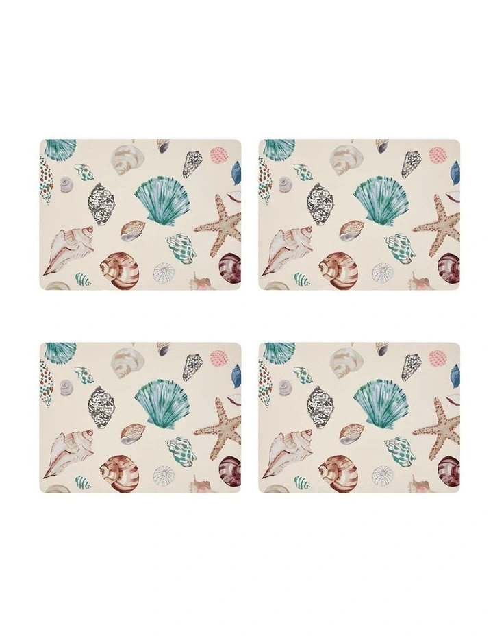 Beach Treasures Hardback Placemat Set of 4 in Blue image 1