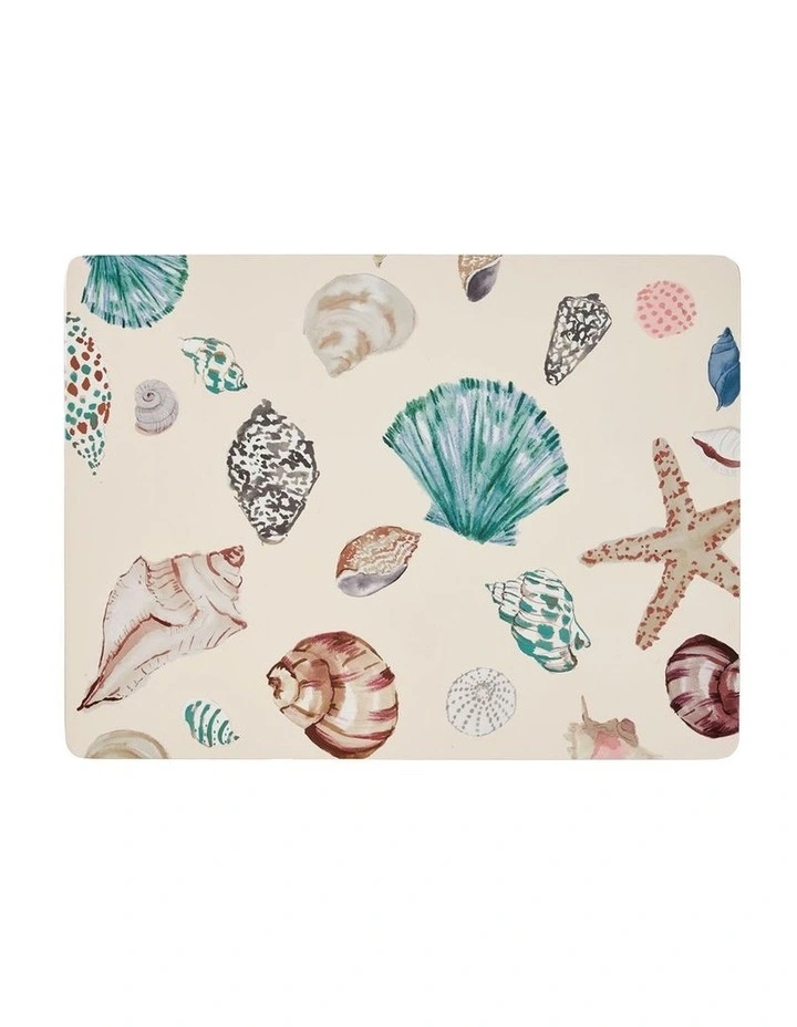 Beach Treasures Hardback Placemat Set of 4 in Blue image 2