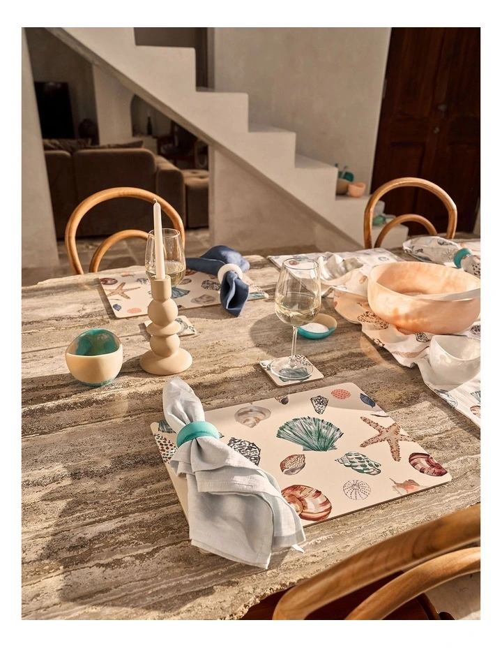 Beach Treasures Hardback Placemat Set of 4 in Blue image 4