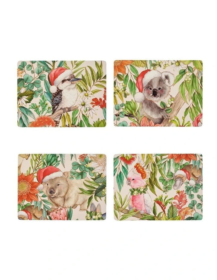Bush Christmas Hardback Placemat Set of 4 in Multi image 1