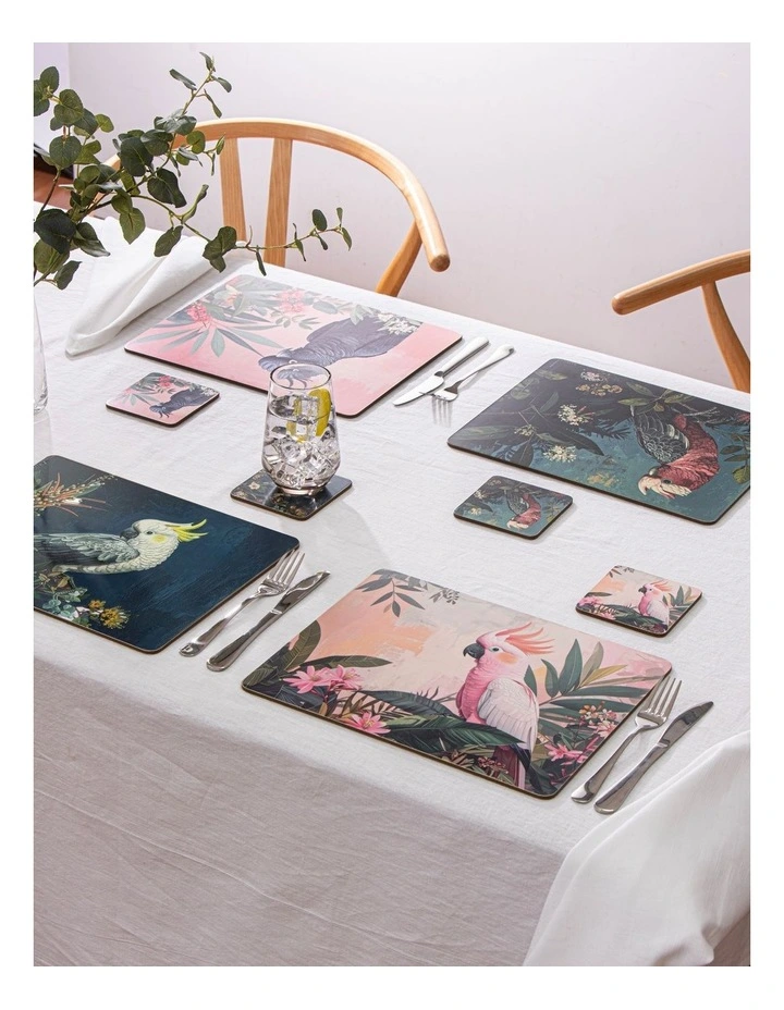 Hardboard Aus Cockatoos Rectangle 4pk Placemat image 2