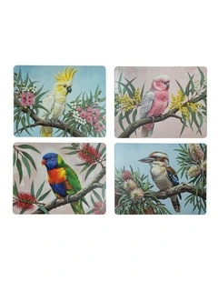 Hardboard Feathered Friends Rectangle 4pk Placemat