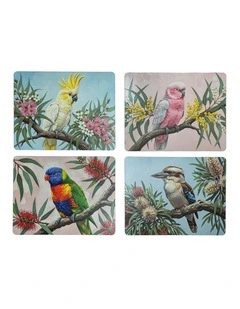 Hardboard Feathered Friends Rectangle 4pk Placemat