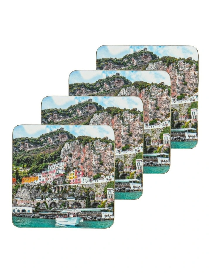 Hardboard Amalfi Rectangle 4pk Coaster image 1