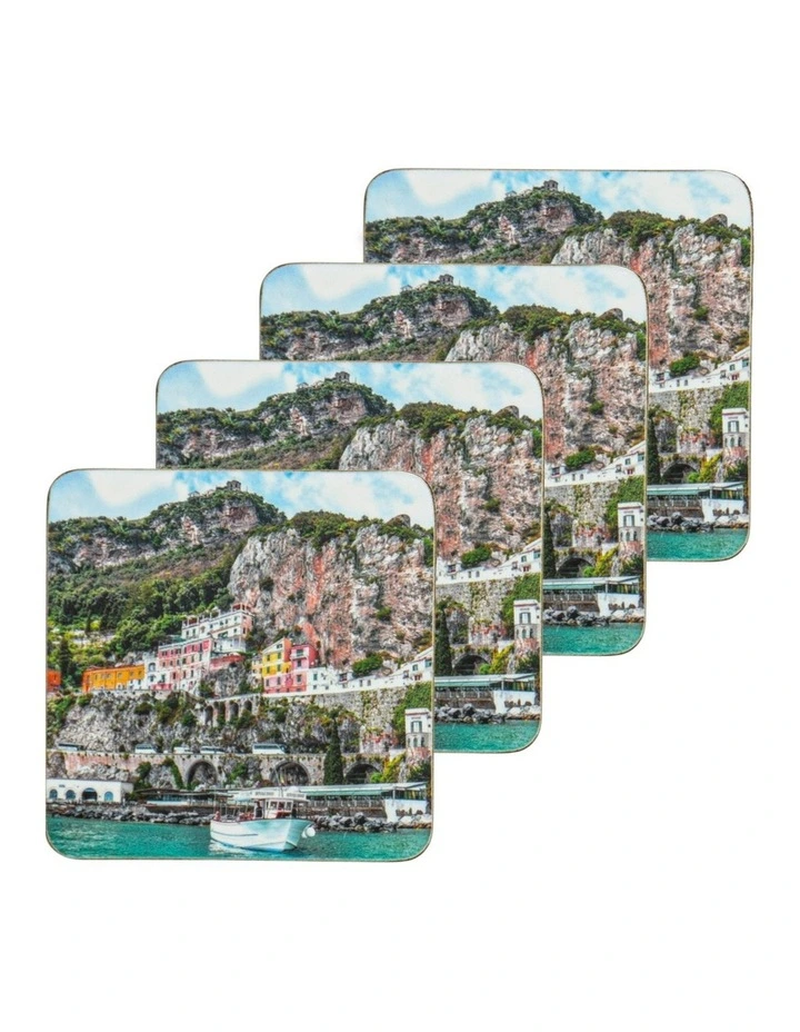 Hardboard Amalfi Rectangle 4pk Coaster image 1