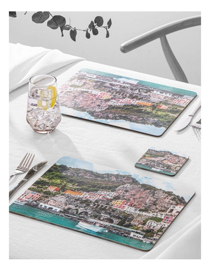 Hardboard Amalfi Rectangle 4pk Coaster image 2