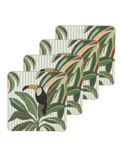 Hardboard Colonial Sqaure 4pk Coaster