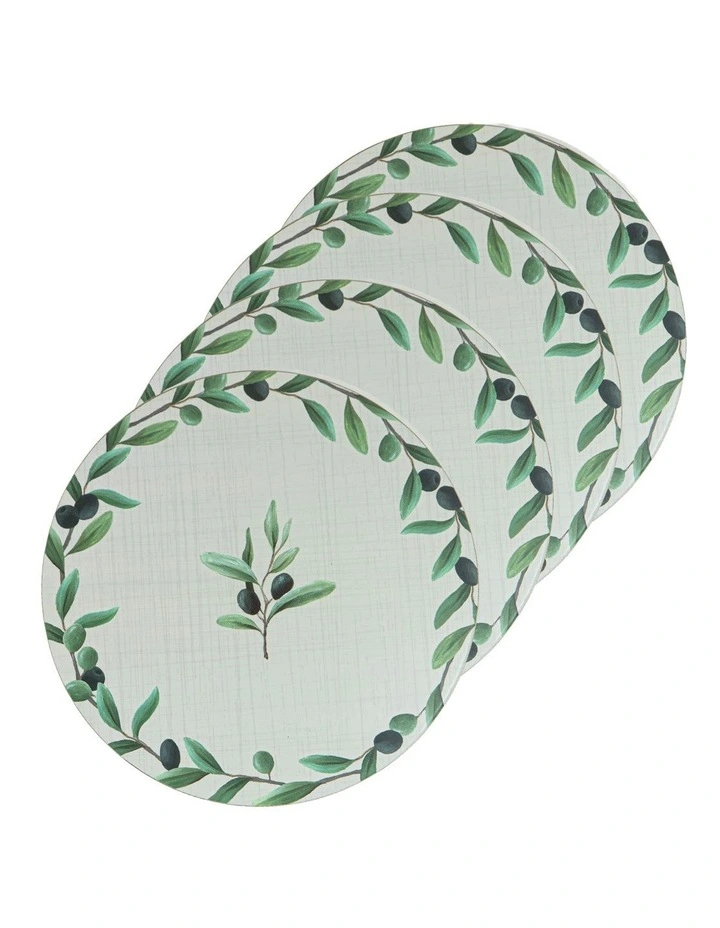 Hardboard Olive Garland Round 4pk Placemat image 1