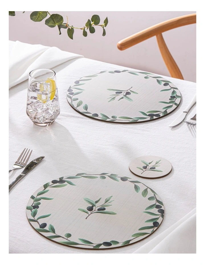 Hardboard Olive Garland Round 4pk Placemat image 2