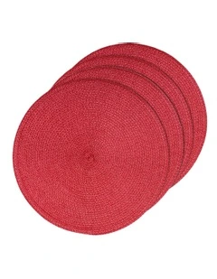 Oslo Placemat 4 Pack in Red