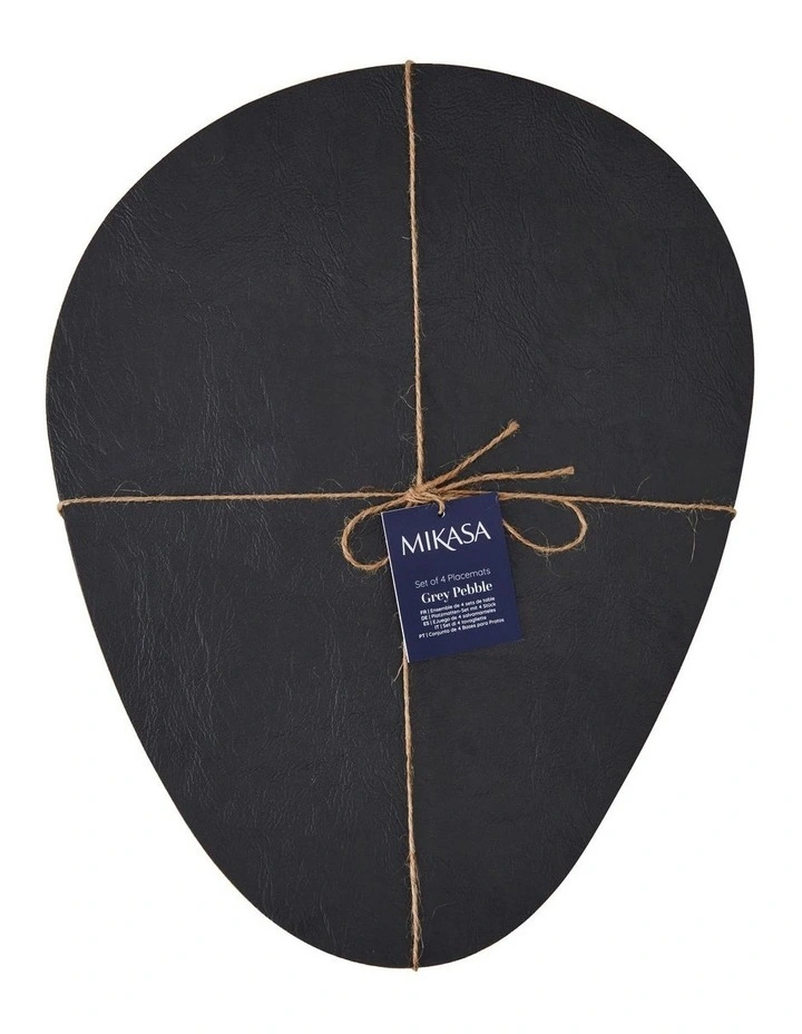 Mikasa Pebble Placemat 4 Piece Set In Grey MYER