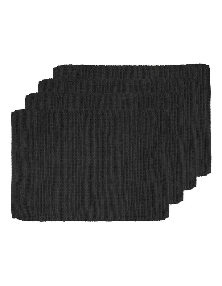 Newport Placemat 4 Pack in Black image 1