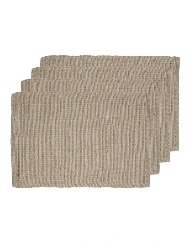 Newport Placemat 4 Pack in Flax image 1