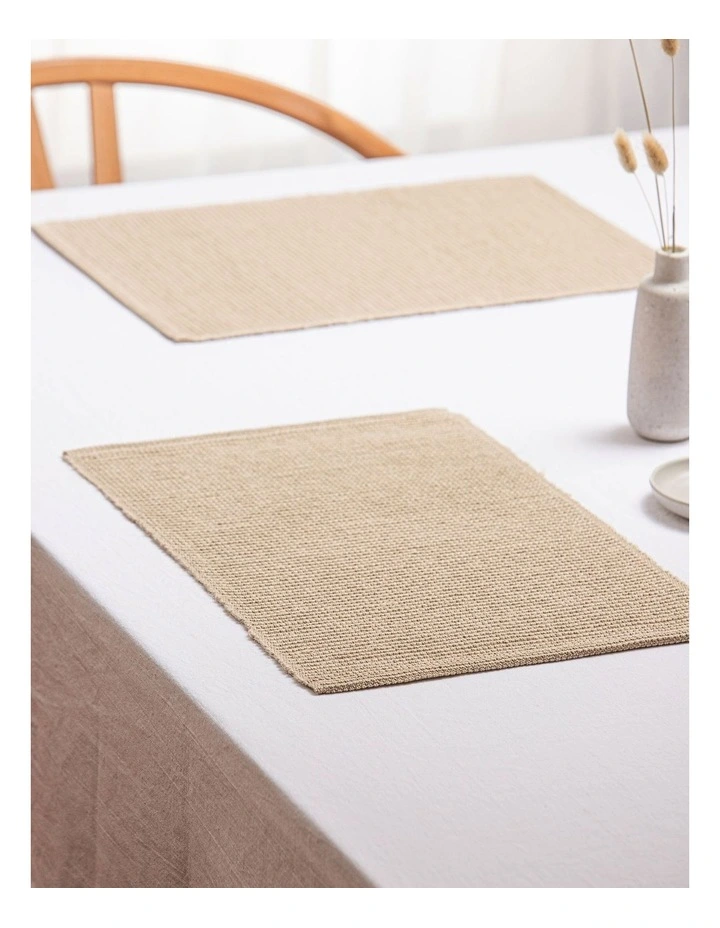 Newport Placemat 4 Pack in Flax image 2