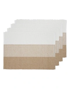 Harrison Ribbed Placemat 4 Pack in Taupe