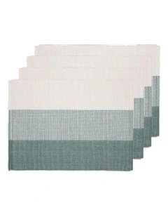 Harrison Ribbed Placemat 4 Pack in Green