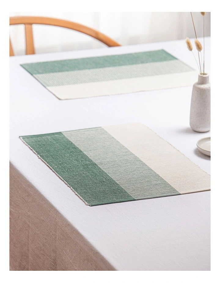 Harrison Ribbed Placemat 4 Pack in Green image 2