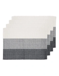 Harrison Ribbed Placemat 4 Pack in Charcoal
