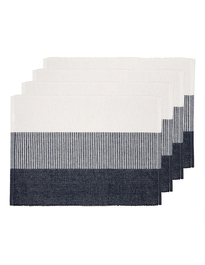 Harrison Ribbed Placemat 4 Pack in Navy image 1