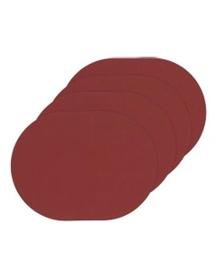 Hugo Oval Vinyl Placemats 4 Pack in Burgundy