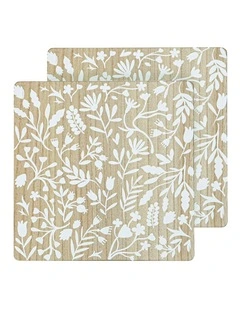 Veneer Foliage 2pk Placemat White