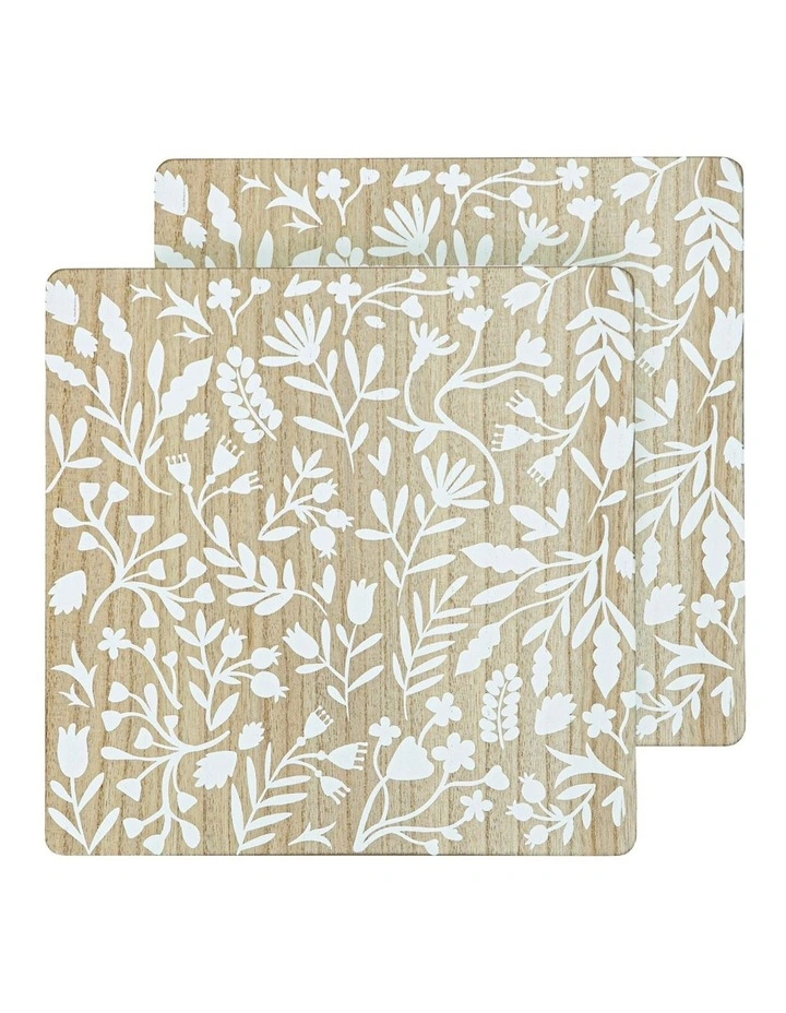 Veneer Foliage 2pk Placemat White image 1