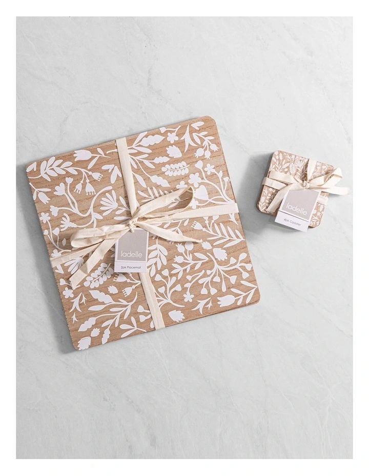 Veneer Foliage 4pk Coaster White image 2