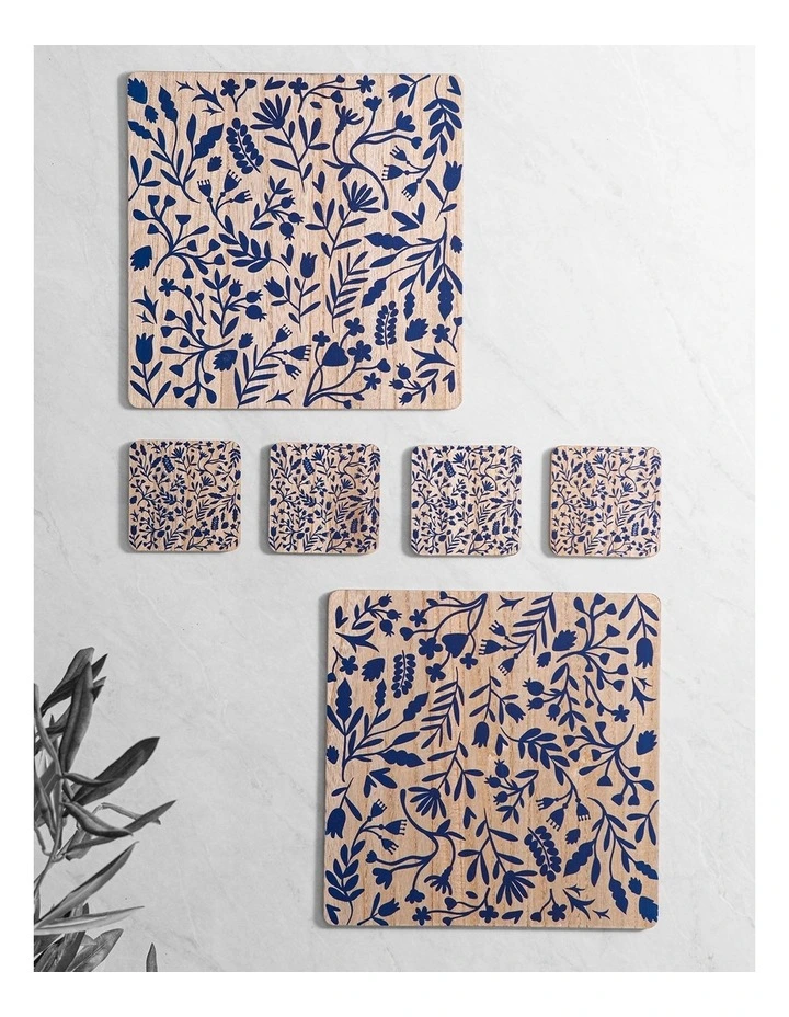 Veneer Foliage 2pk Placemat Blue image 4