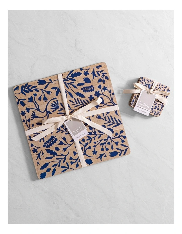 Veneer Foliage 4pk Coaster Blue image 2