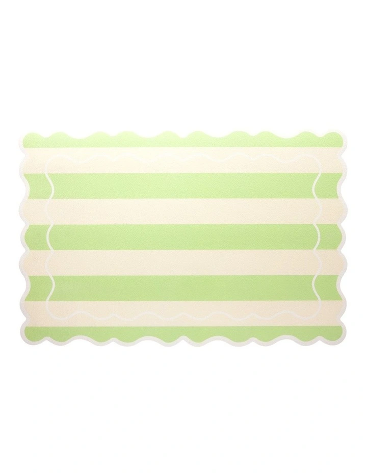 Banda Stripes Scallop Placemat 45x30cm Mint image 1