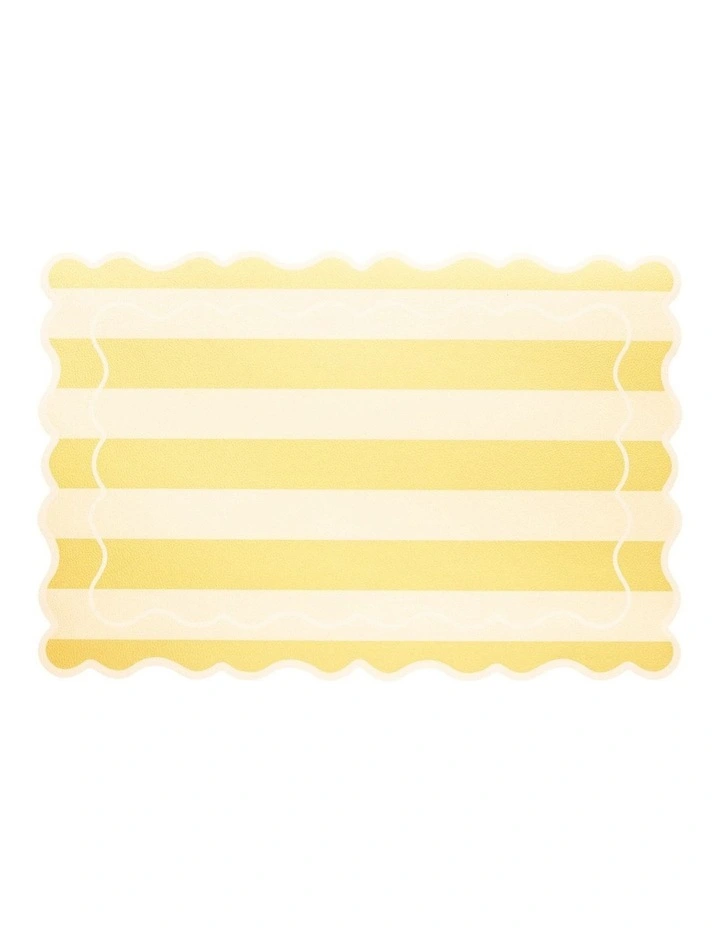 Banda Stripes Scallop Placemat 45x30cm Butter image 1