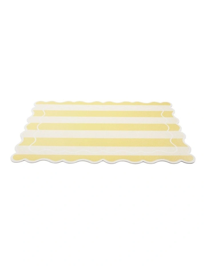 Banda Stripes Scallop Placemat 45x30cm Butter image 2