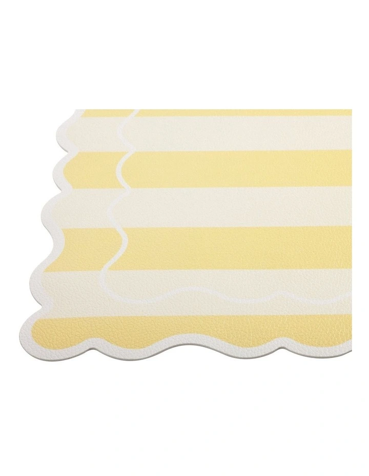 Banda Stripes Scallop Placemat 45x30cm Butter image 4