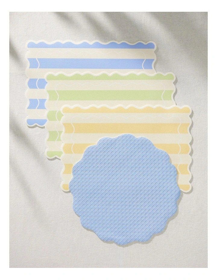 Banda Stripes Scallop Placemat 45x30cm Butter image 5