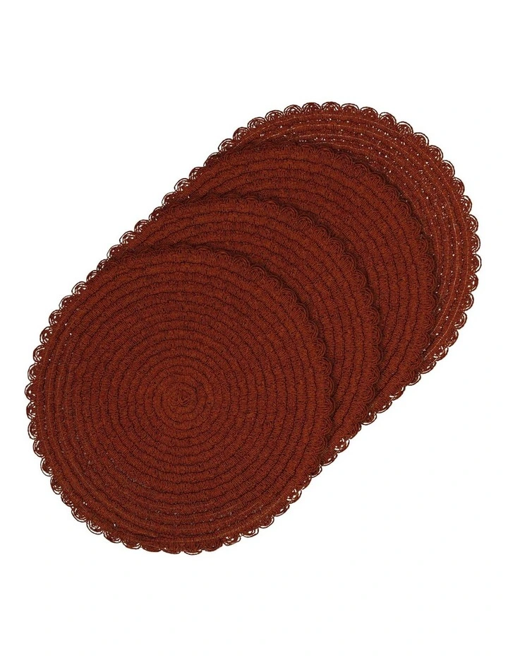 Ladelle Fleur Placemat 4 Pack in Terracotta MYER