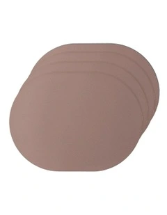 Hugo Oval Placemat 4 Pack in Dusty Pink