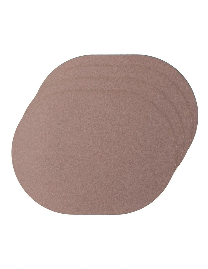 Hugo Oval Placemat 4 Pack in Dusty Pink image 1
